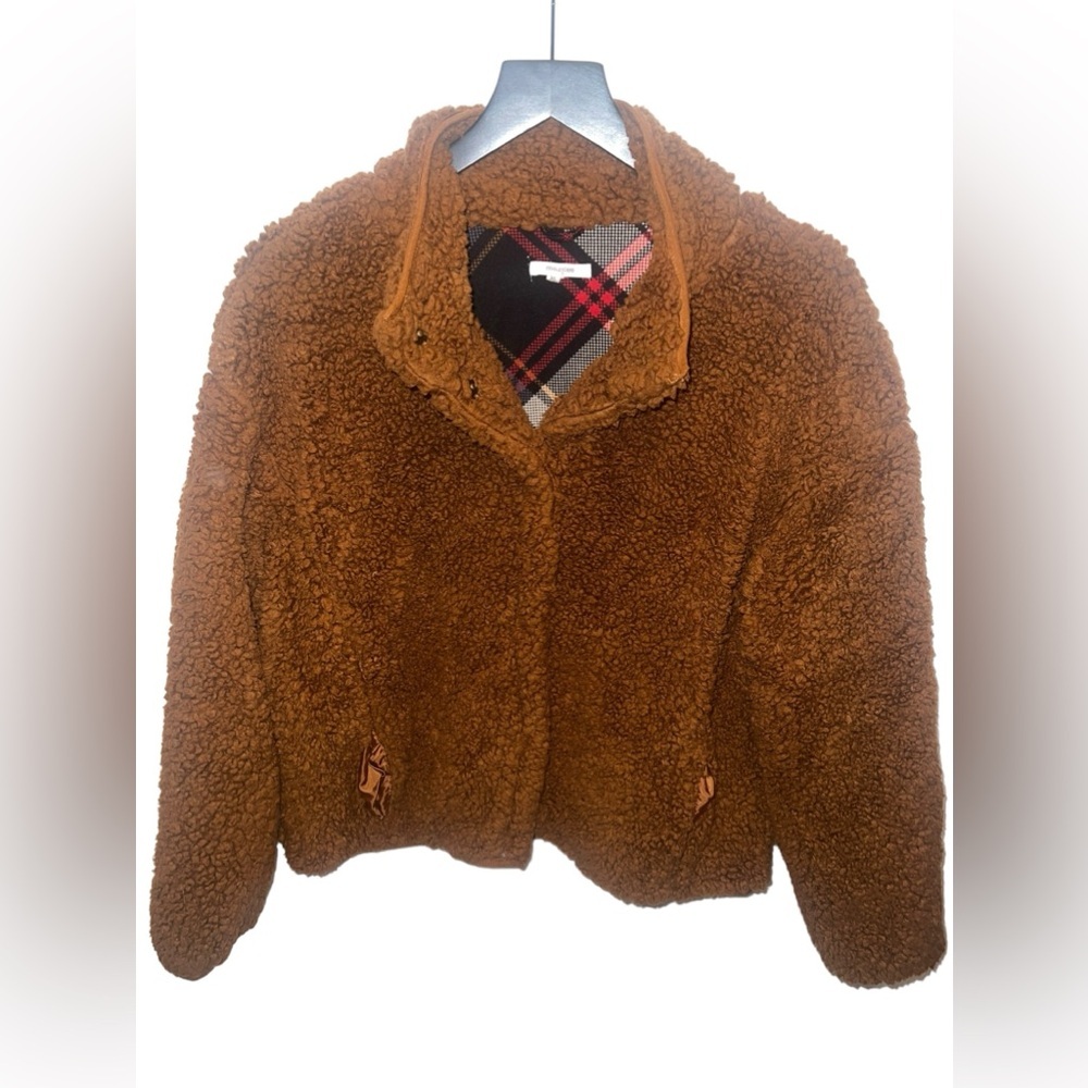 Women’s burnt orange fluffy jacket, Maurice’s, size: XL
